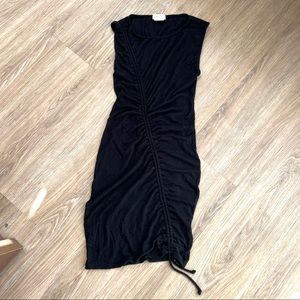 BLACK TANK TOP SCRUNCH MINI DRESS